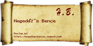Hegedűs Bence névjegykártya